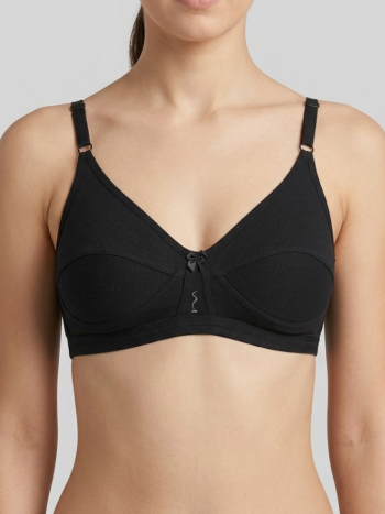 Intihug Hurthya Black Bra | Resilient Cotton Blend Fit