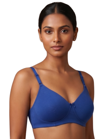 Intihug Chick Lit Royal Blue Bra | Premium Cotton Spandex Fit | Non-Padded