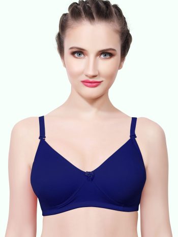 Intihug Chick Lit Royal Blue Bra | Trendy Cotton Spandex