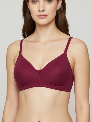 Intihug Chick Lit Purple Bra | Breathable Cotton Comfort