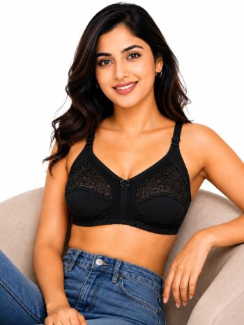 Intihug Grandiur Black Bra | Quintessential Lace Design
