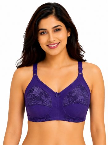 Intihug Grandiur Purple Bra | Regal Lace & Soft Cotton