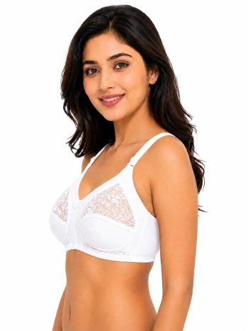Intihug Grandiur White Bra | Pure Lace Premium Cotton