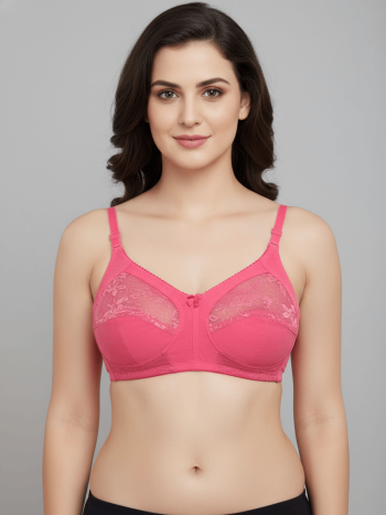Intihug Grandieur Pink Bra | Feminine Lace Premium Cotton