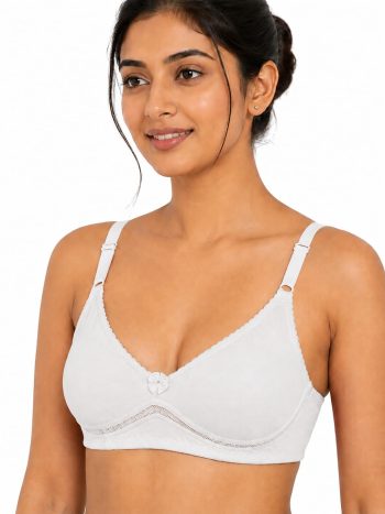 Intihug Luxuriate White Bra | Non-Padded Plunge Neck