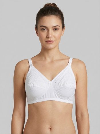 Intihug Mammary White Bra | Cotton Maternity Nursing Fit