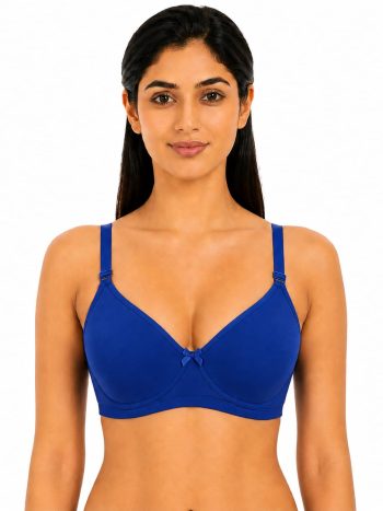 Intihug Chick Lit Royal Blue Bra | Premium Cotton Spandex Fit | Non-Padded
