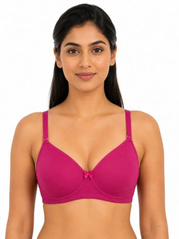 Intihug Chick Lit Pink Bra | Premium Cotton Spandex Fit | Non-Padded
