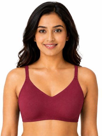 Intihug Enchant Maroon Bra | Super Soft Cotton Fit