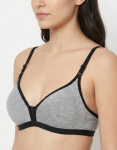Intihug Zeal Grey Melange Bra | Stylish Double Toned Performance
