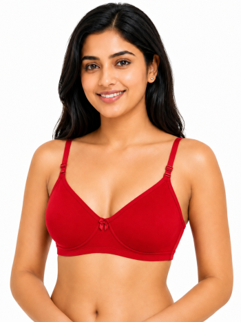 Intihug Grace Red Non Paded Bra | Moulded bra