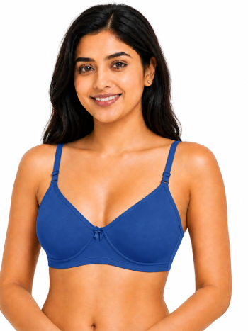 Intihug Grace Royal Blue Non Paded Bra | Moulded bra