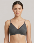 Intihug Tender Charcoal Bra | Seamless Backless Style in Melange