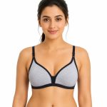 Intihug Zeal Grey Melange Bra | Stylish Double Toned Performance